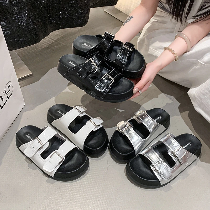 厚底勃肯拖鞋女夏外穿2025新款超火高级感海边沙滩女士凉拖鞋