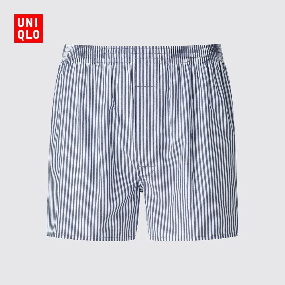 优衣库男装平脚短裤/条纹男士普通腰内裤阿罗裤25春夏新款476326