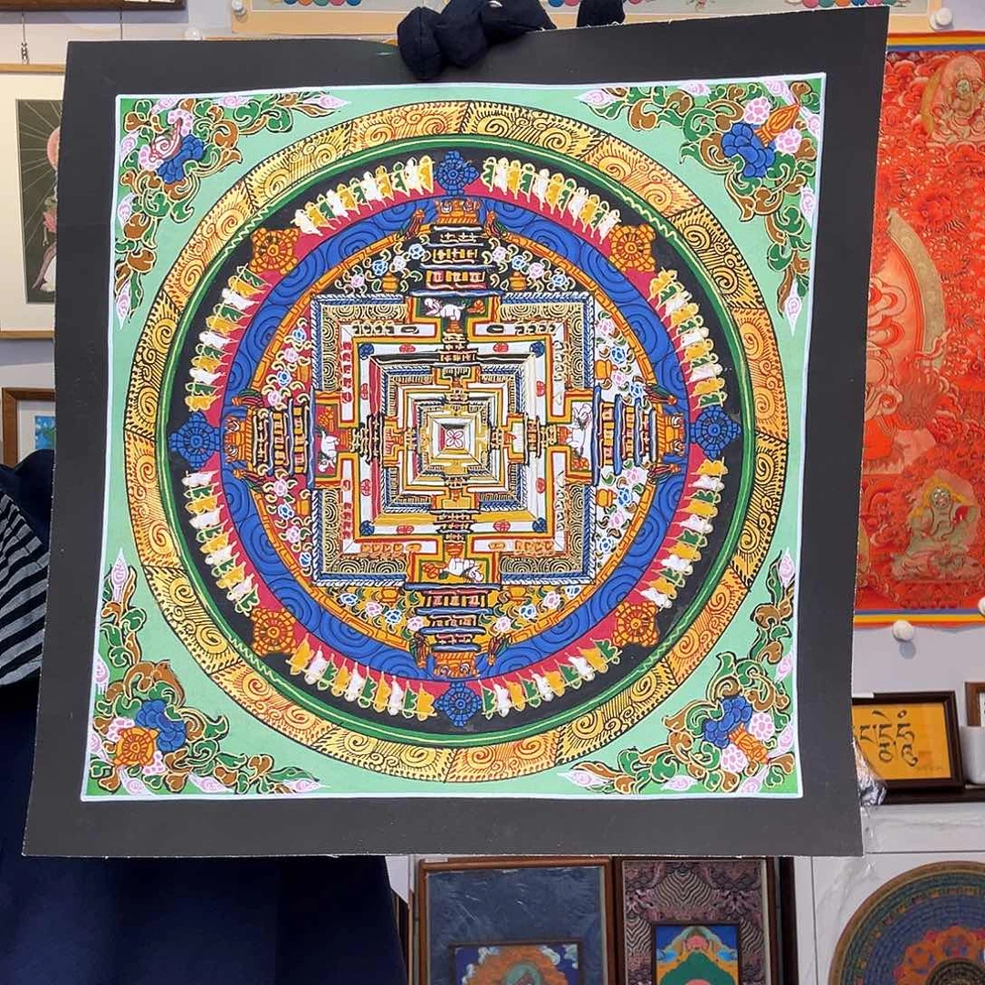 安***如装裱画纯手绘唐卡27厘米左右坛城