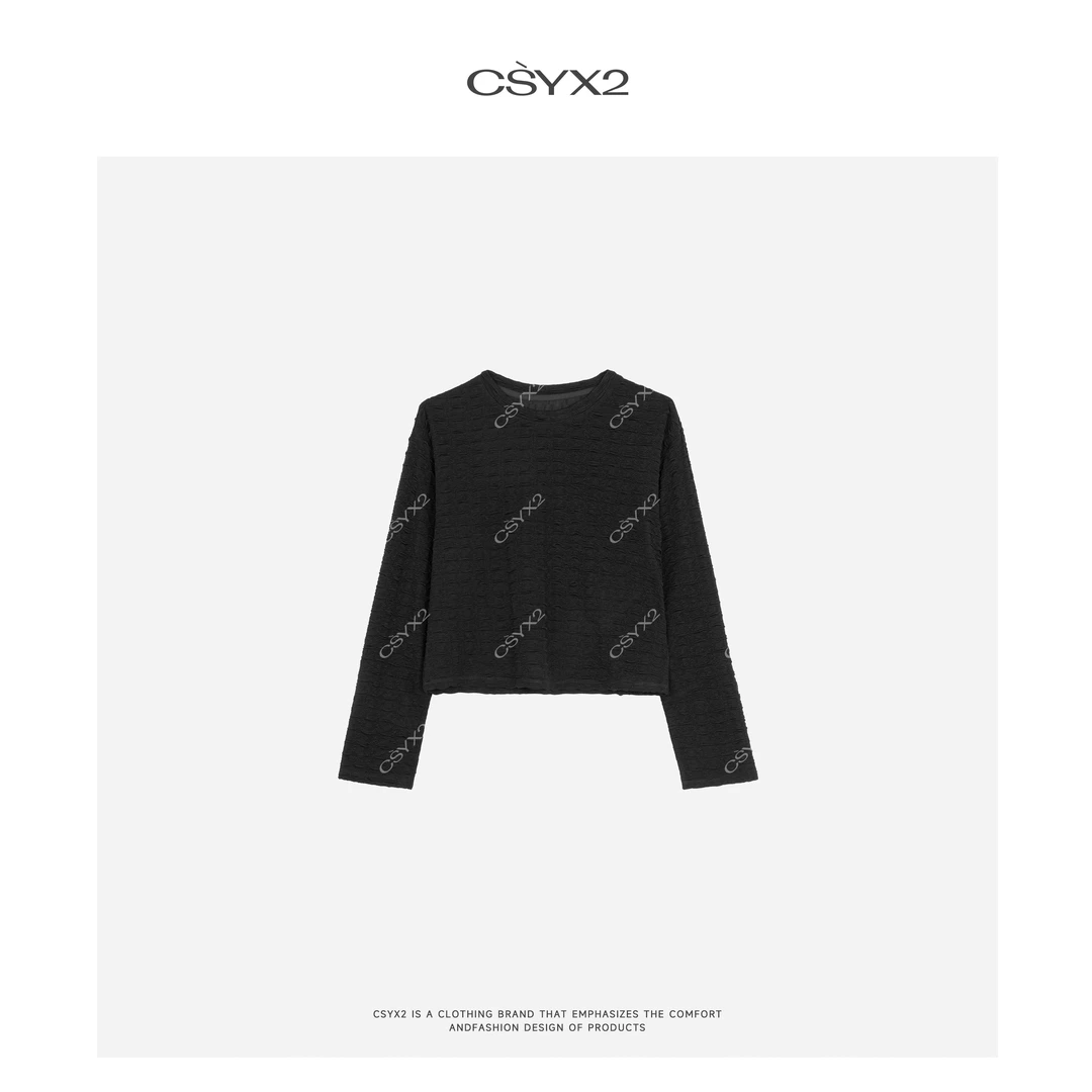 CsyX2-2025S/S早秋新款时尚气质“复古条纹”圆领长袖T恤CZ5CX031