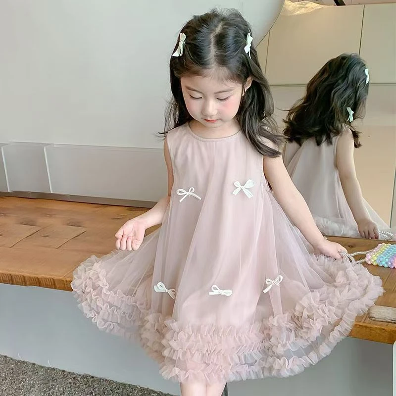 AYJ250229 女童2025夏季洋气蕾丝新款女童连衣裙