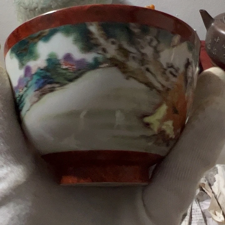 瓷片《****》粉彩杯子一件人物