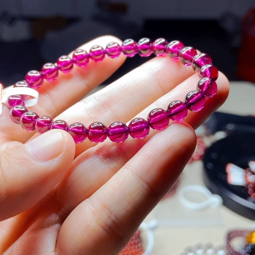 【闪购商品】未镶嵌手链石榴石（紫牙乌）6.8毫米