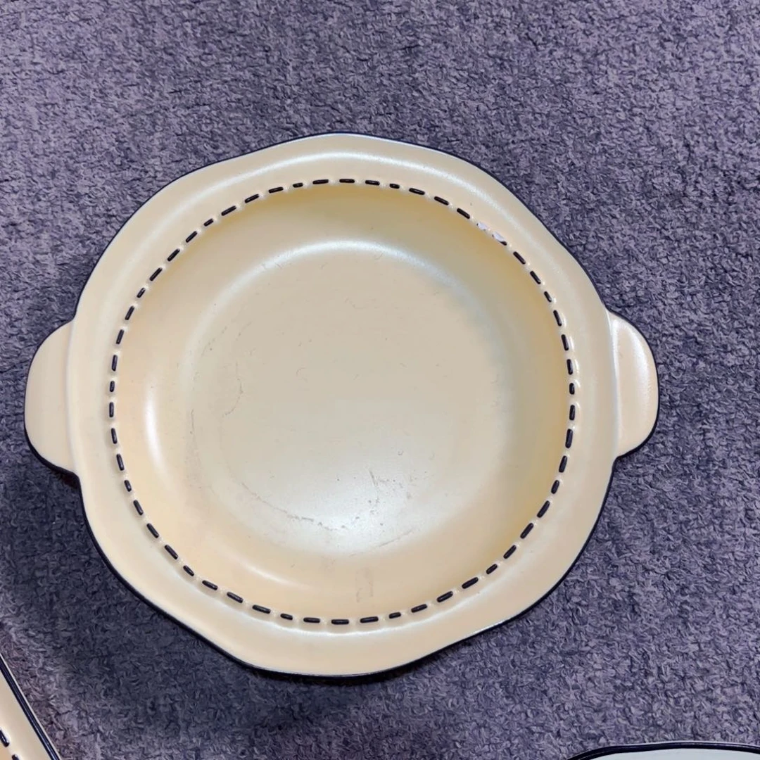 陶瓷木兰溪八寸餐盘双耳
