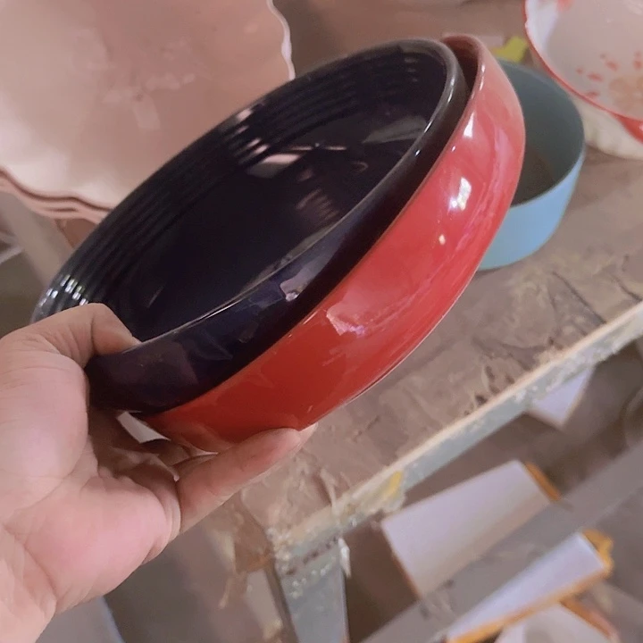 瓷9 英寸 螺纹盘子   2 个