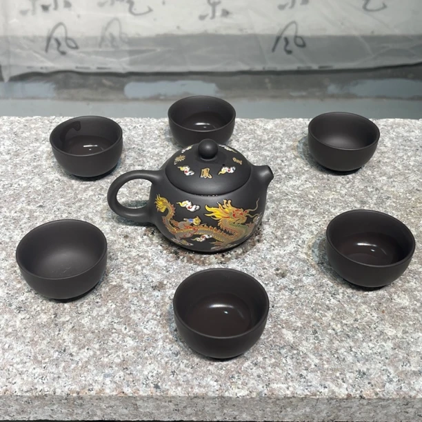 一壶六杯龙凤呈祥变色西施凤鸣壶