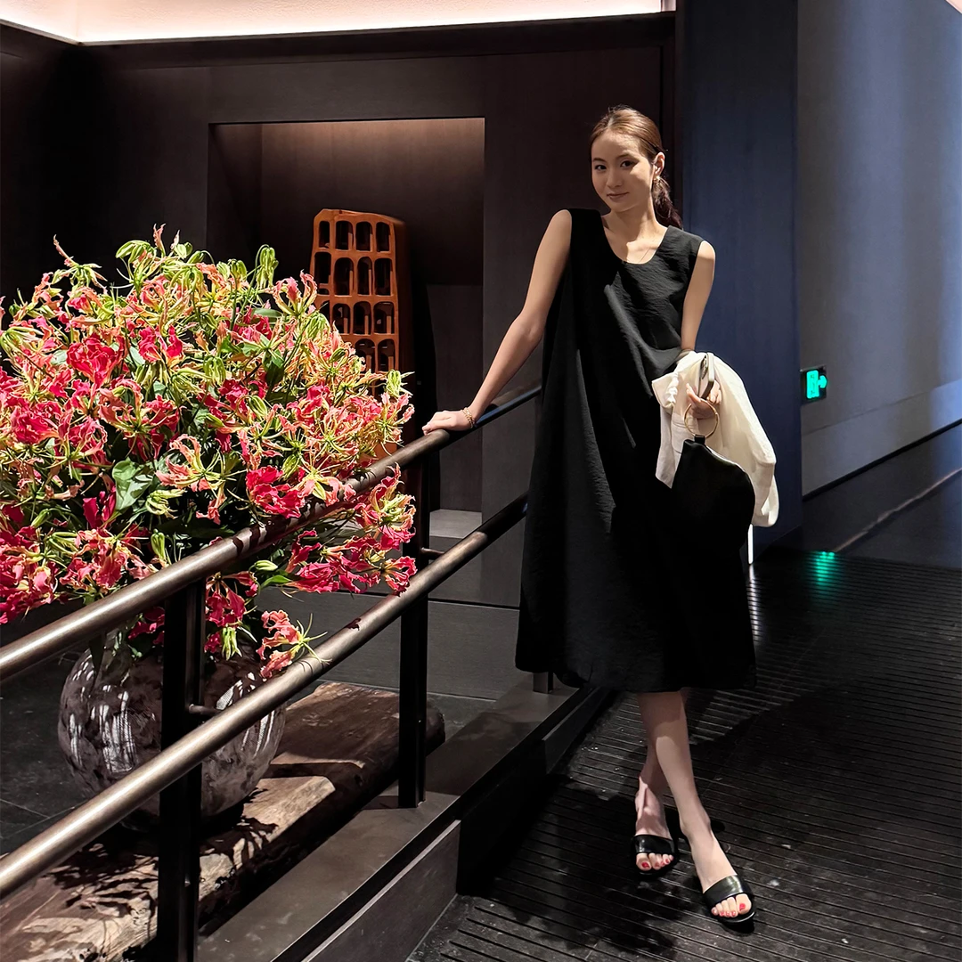 KEEP KAPU靠谱【蝴蝶结裙】'真丝+棉'扭结无袖气质连衣裙KP250924