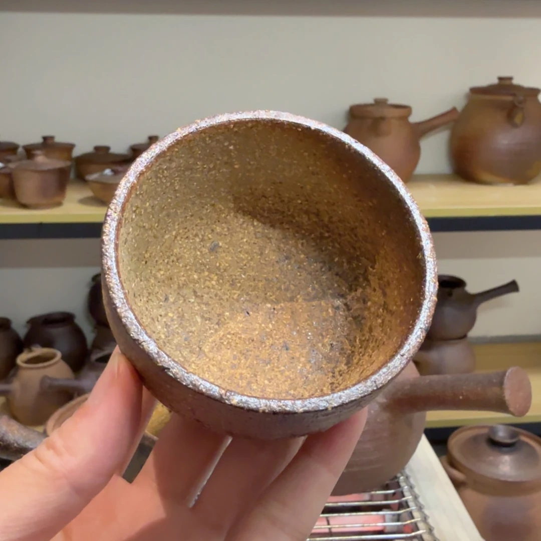 开播福利裸柴烧粗陶茶碗