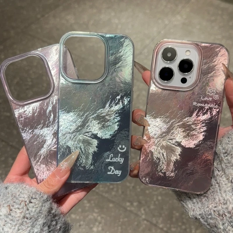 奥菲顿绿晕染暖色渐变适用iPhone16冰川手机壳华为vivo小米15oppo