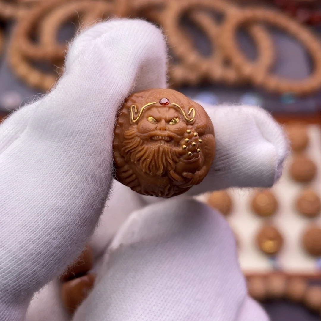 猴头核桃吊坠满工黑虎赵公明