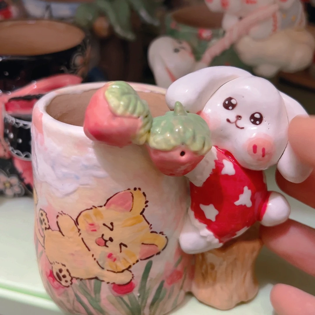 元旦福福微瑕手工多肉花盆