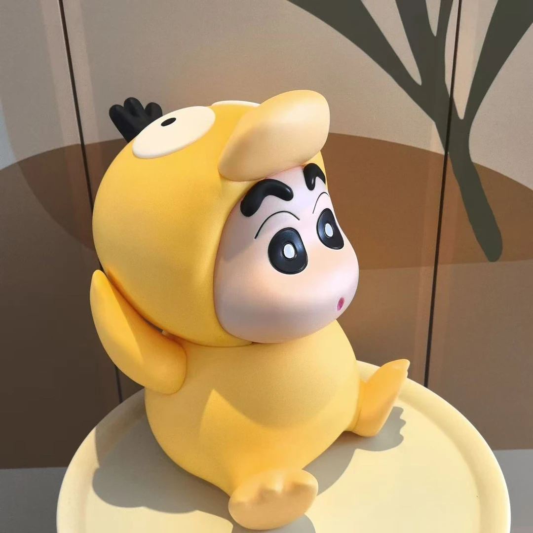 蜡笔小新宝可梦坐姿可达鸭小新大号38cm可达鸭摆件手办模型车载