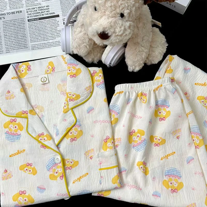 睡衣女新款春秋季可爱甜美风套装云朵棉宽松休闲薄款可外穿家居服