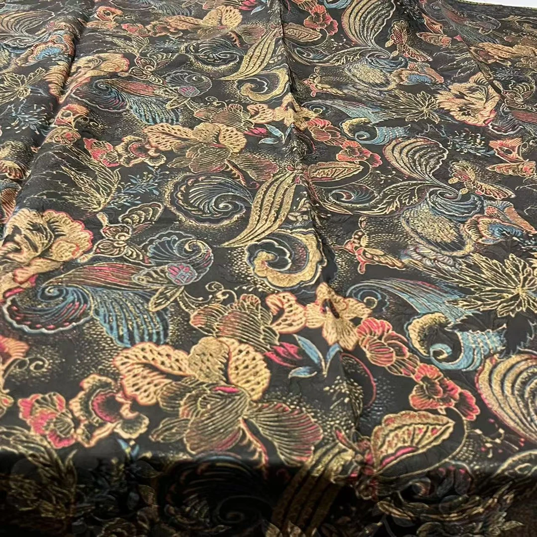 110香云纱方巾-江洋波浪 湖丝105cm丝巾