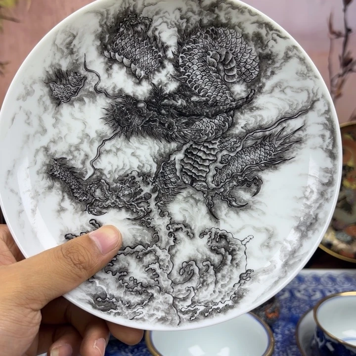 小***寒盖碗陶景德镇手工手绘陶瓷