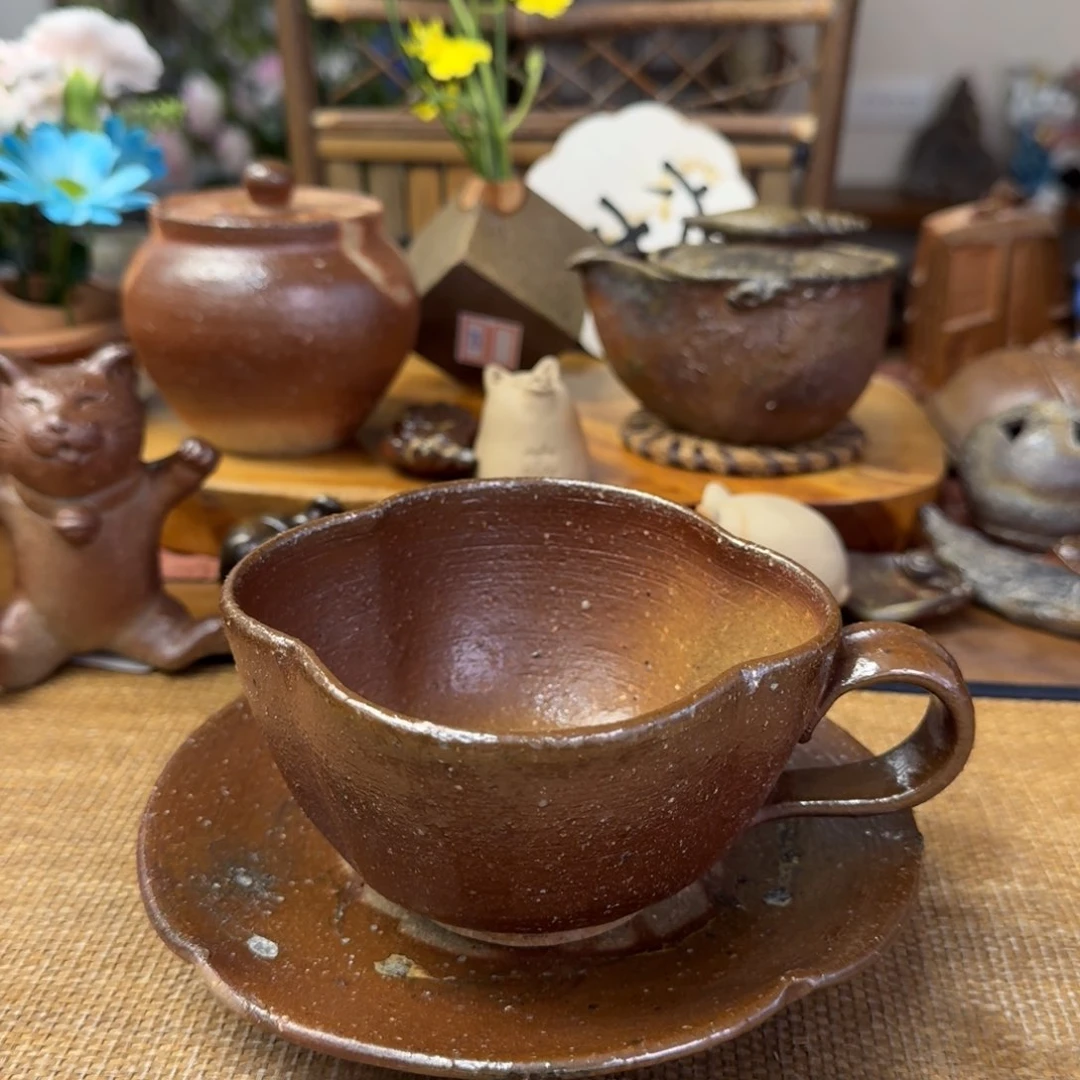 相马美鹤备前烧典藏版咖啡套福利一口价
