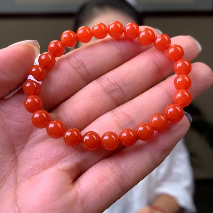 南红玛瑙未镶嵌南红玛瑙柿子红卡7