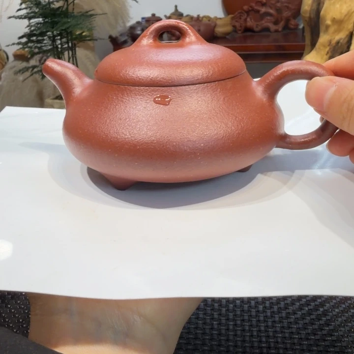 枫***紫砂茶壶纯红降坡矮石瓢200cc福利