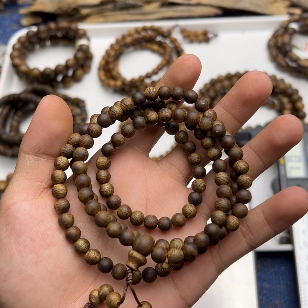 沉香沉香碎屑金沙叶九分沉0.6/12g圆珠多圈