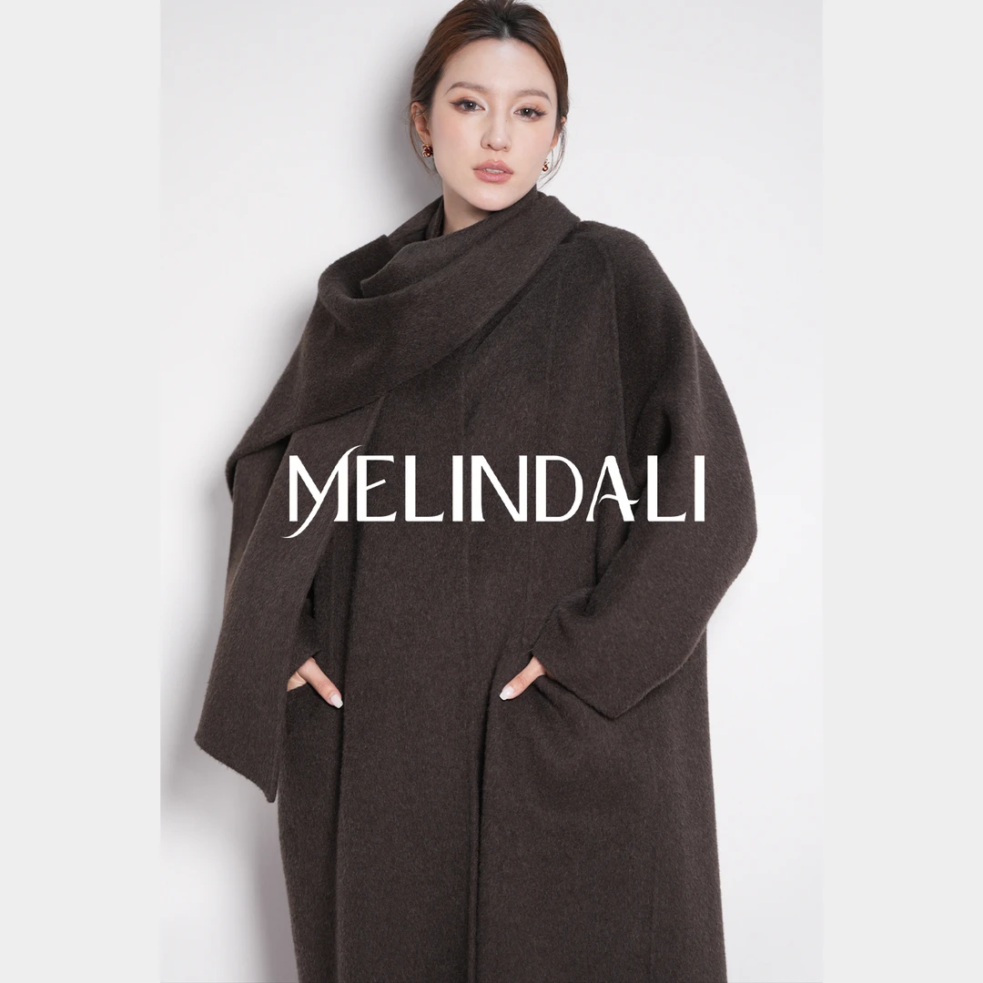 Melinda Li【漫步康鹏】法式绵羊毛羊驼毛定染色双面呢毛呢大衣