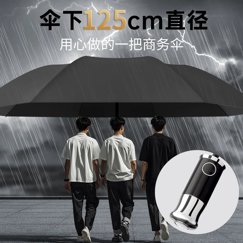 【超大商务】自动晴雨两用雨伞大号防暴雨专用黑胶防晒伞妨紫外线伞