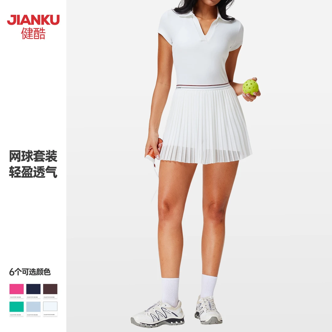 新款休闲运动POLO衫速干跑步健身短裙户外高尔夫网球裙套装