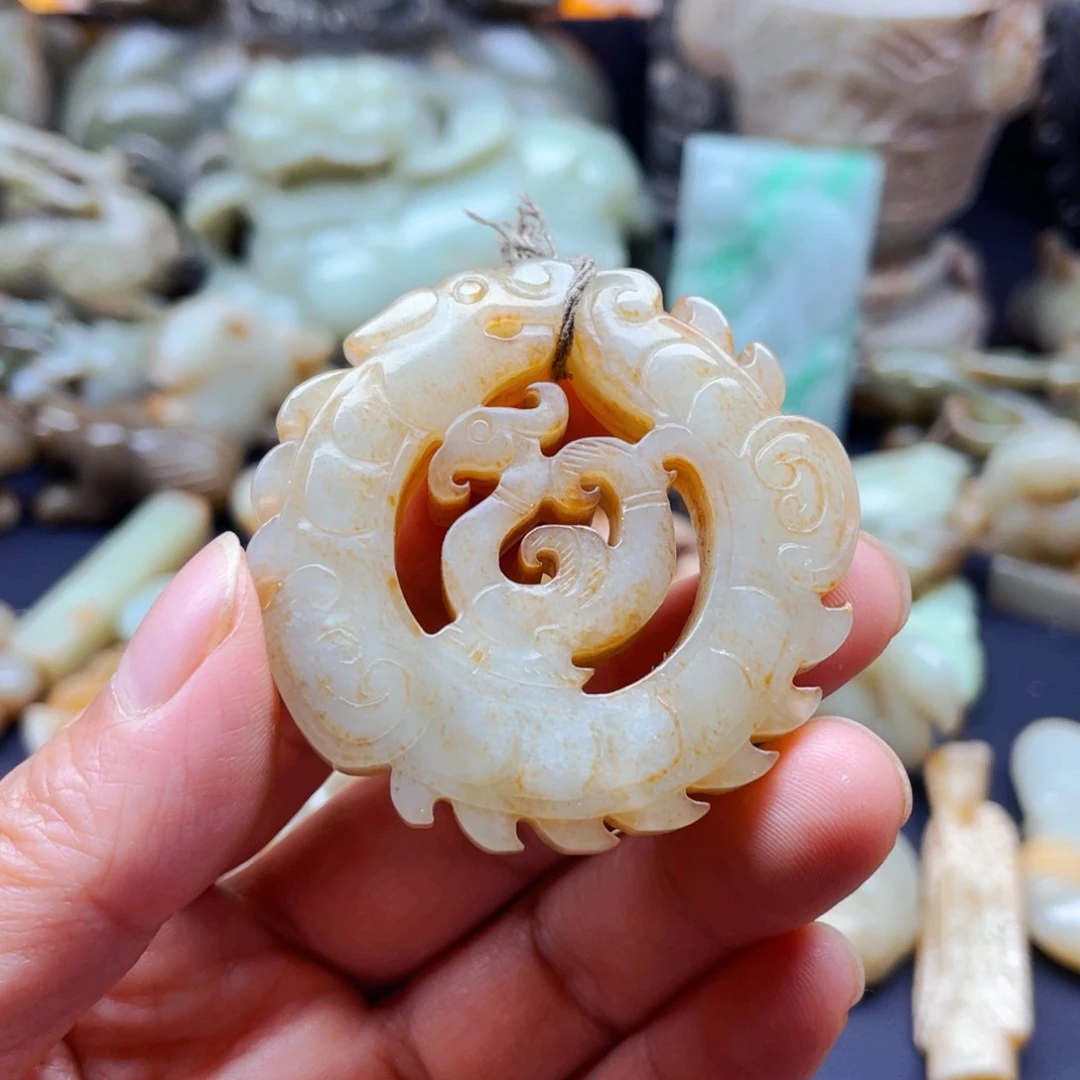 白玉菩提吊坠摆件