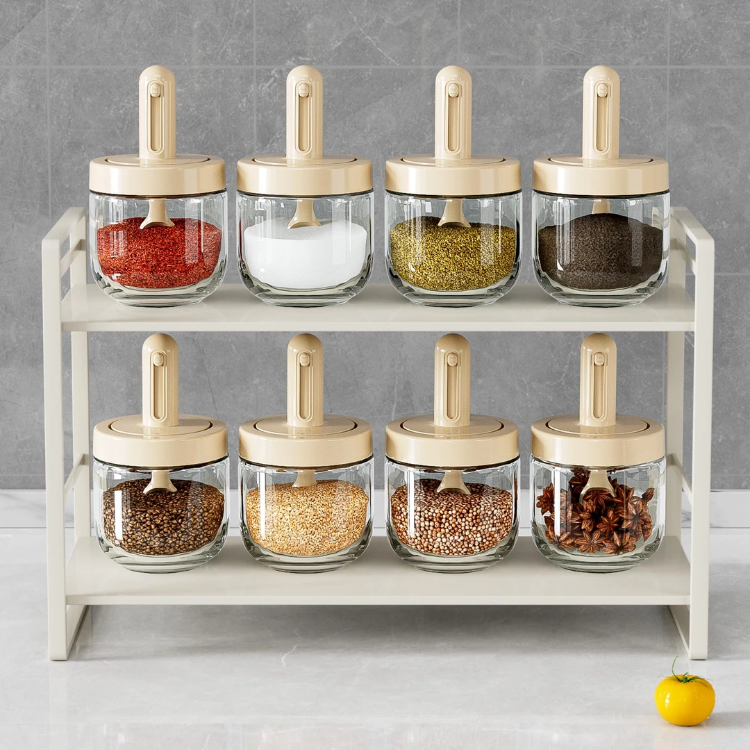 伸缩调味盒勺盖一体调味罐密封装盐罐调味罐厨房家用调味瓶防潮