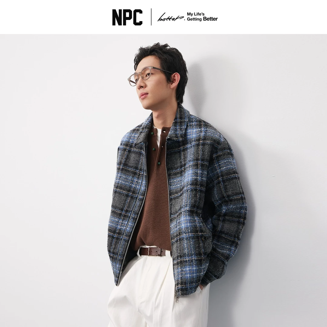 NPC潮牌2025秋季新品情侣款格纹子外套休闲白搭潮NP57TJ50