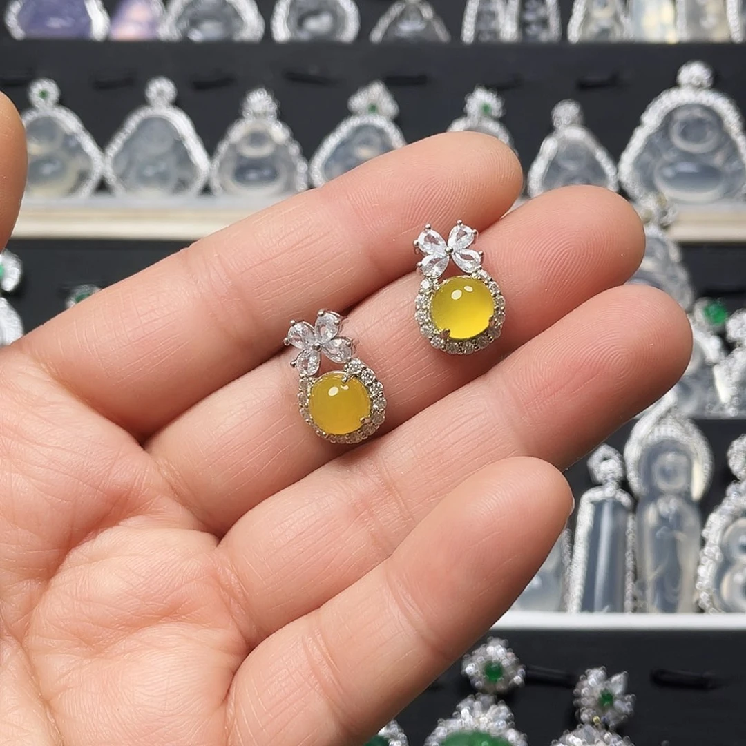 玛瑙/玉髓耳钉合金