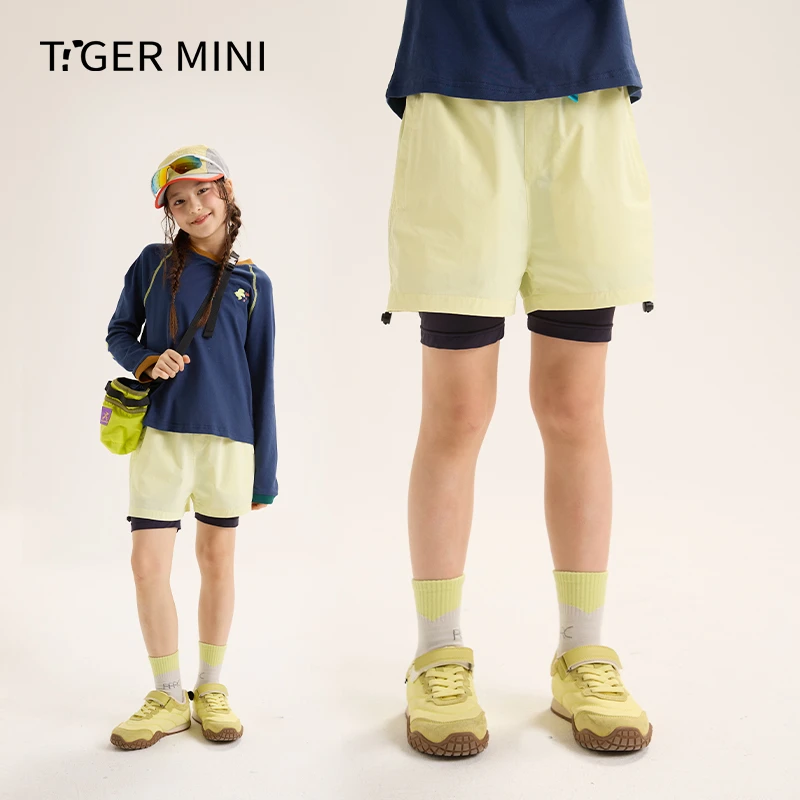 c【吸湿速干】夏季新款儿童吸湿速干假两件内衬打底裤运动宽松短裤