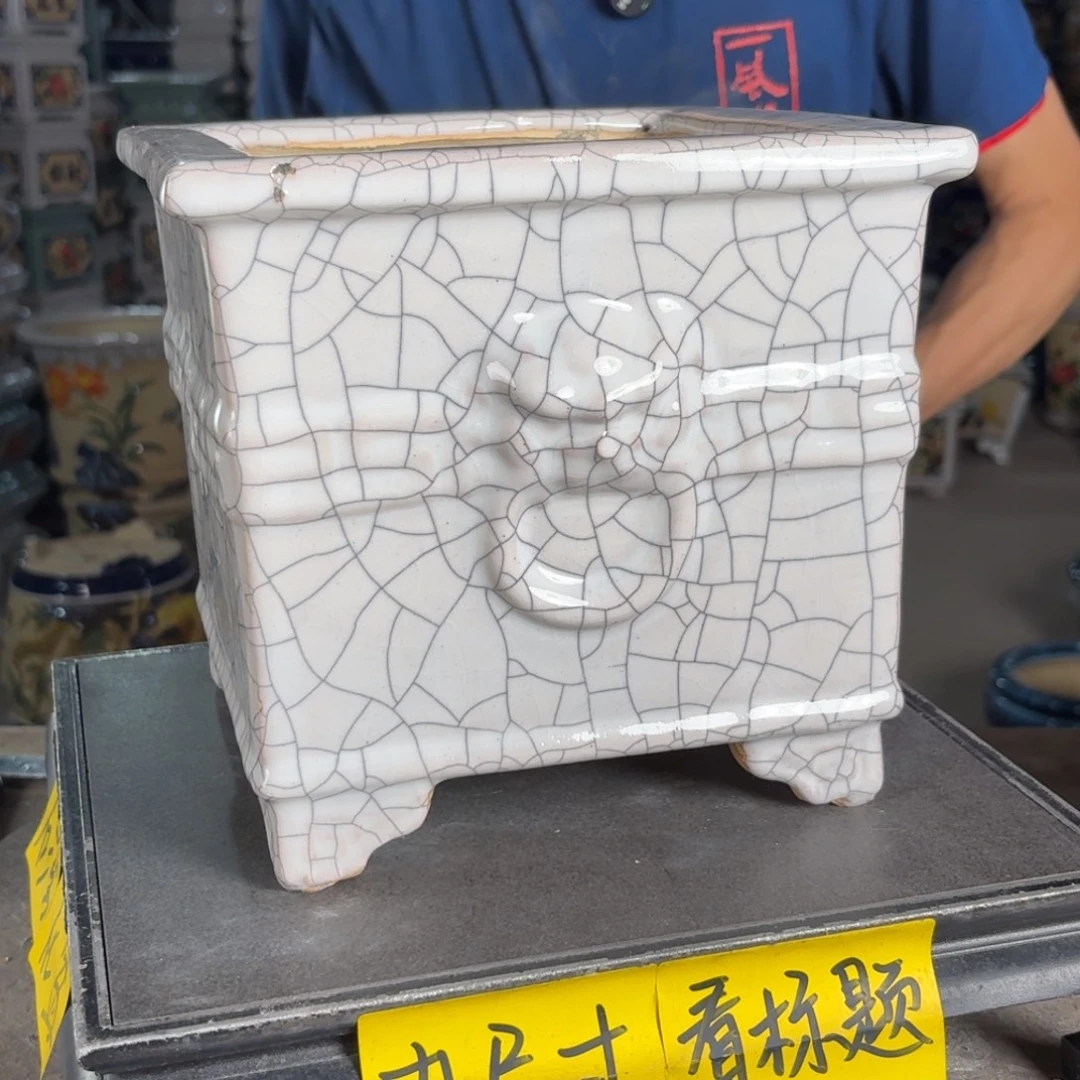 琴***）一风堂石湾花盆 内17*17微瑕气孔173