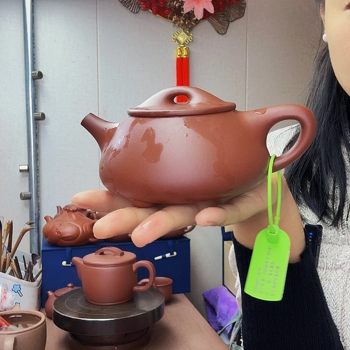 情***钟茶壶紫砂景舟石瓢半手，300毫升微瑕