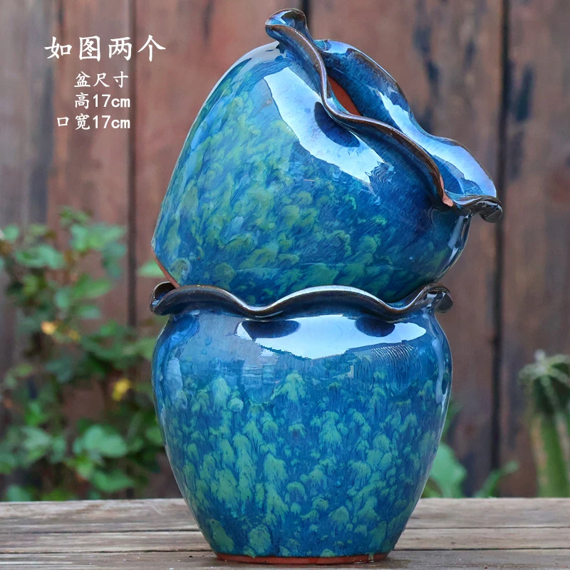 大口径花盆透气简约绿植盆景多肉家用大号盆栽花口