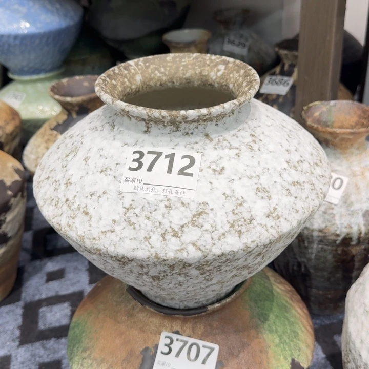 自***儿瓷片景德镇高温花器编码3712高23口10默认无孔