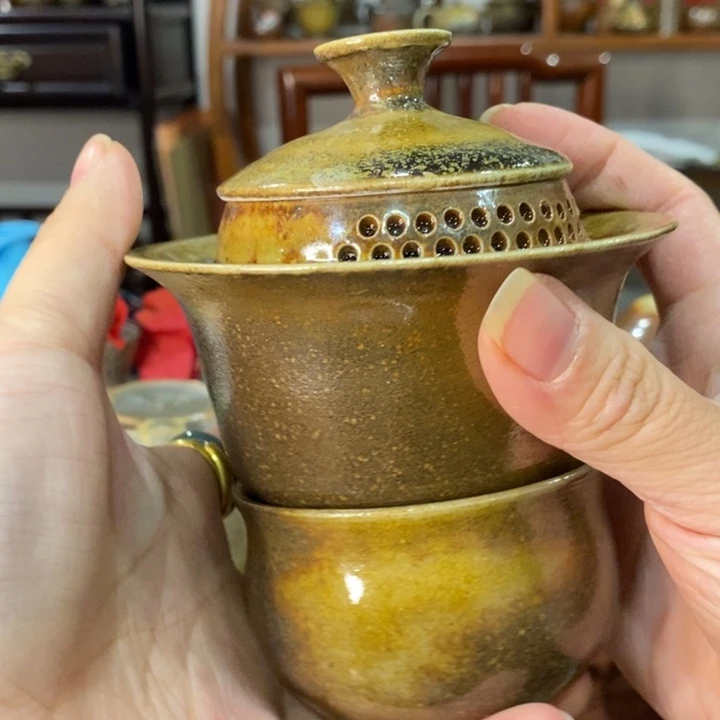 灵***溪陶全金花宝瓶200毫升带卢氏杯