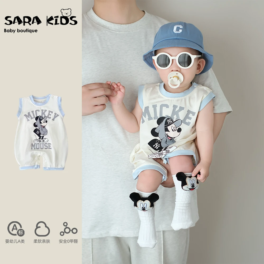 【萌趣乐园】夏季新款宝宝爬服外出婴幼儿衣服米老鼠唐老鸭SK5731