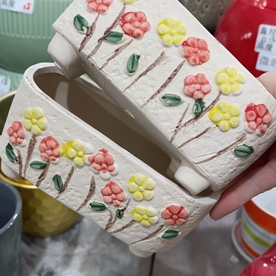 多绿植陶瓷花盆9.9包邮，有孔