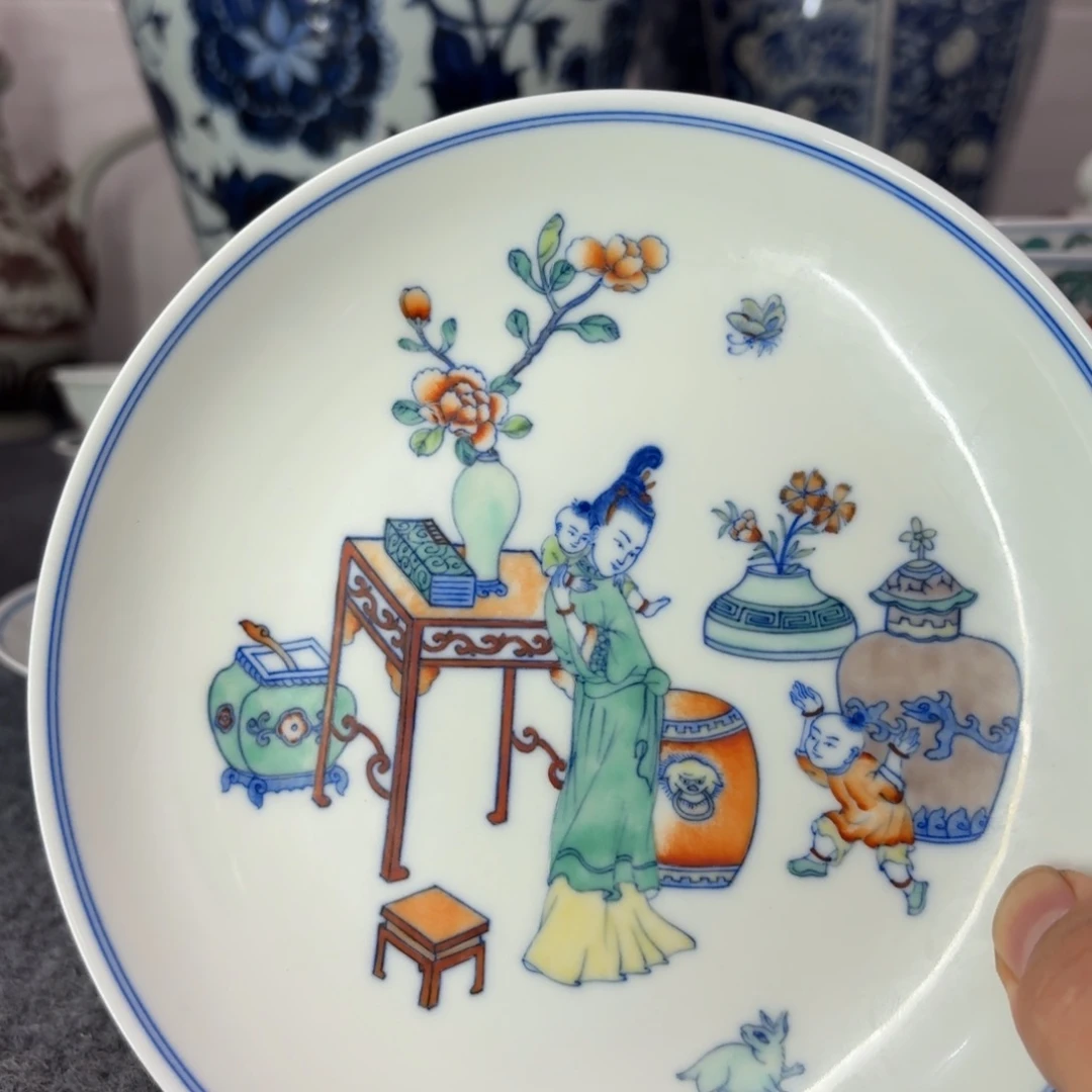 沈***聪摆件摆件好看斗彩赏盘