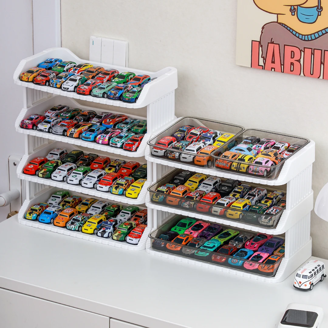【唯兮】1:64小汽车收纳展示架风火轮多美卡儿童玩具车收纳盒子多层