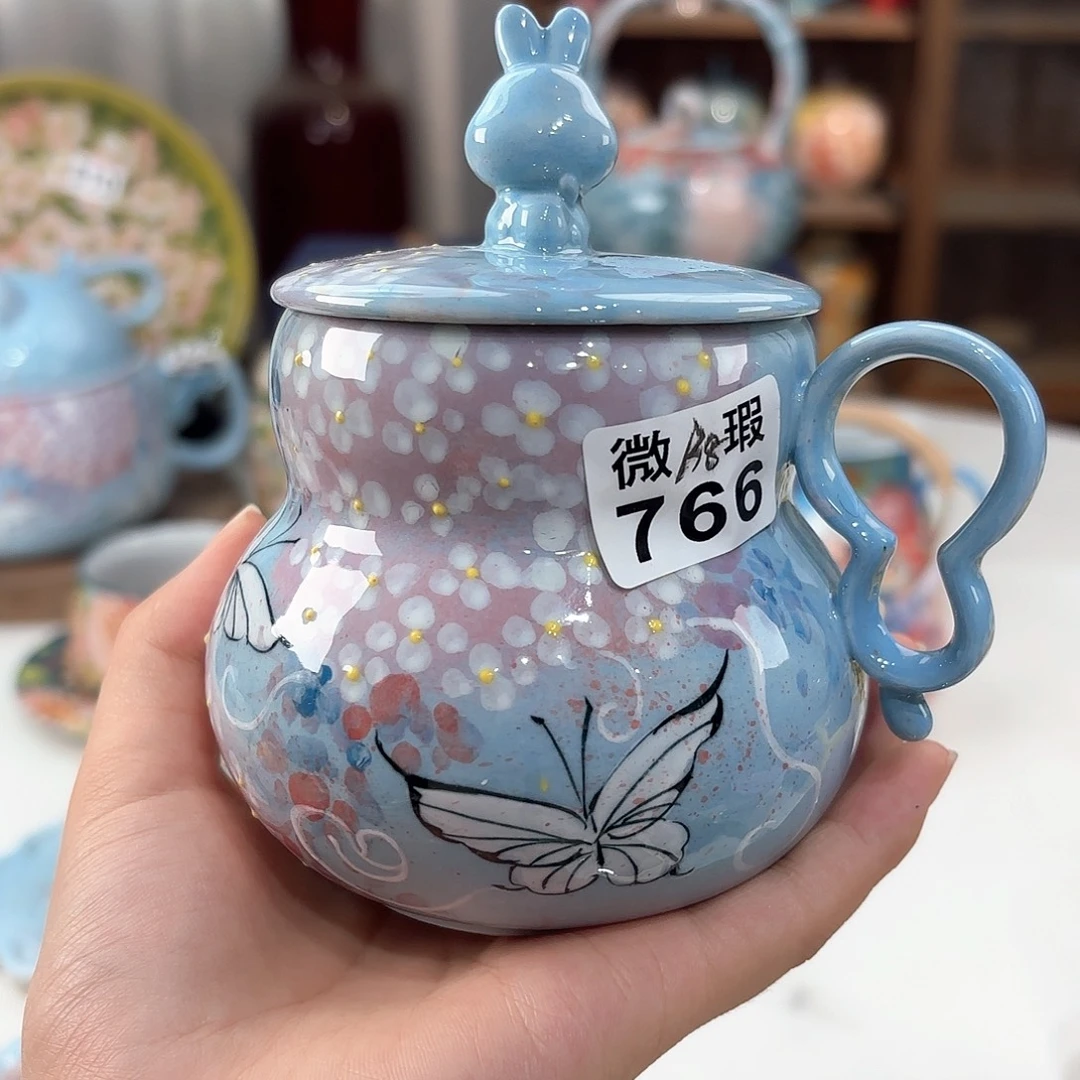 景德镇手绘高温釉下彩陶瓷茶具