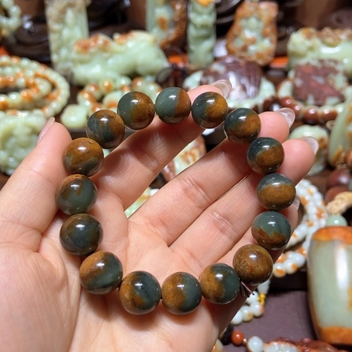 手链未镶嵌岫岩河磨玉（透闪石质玉）