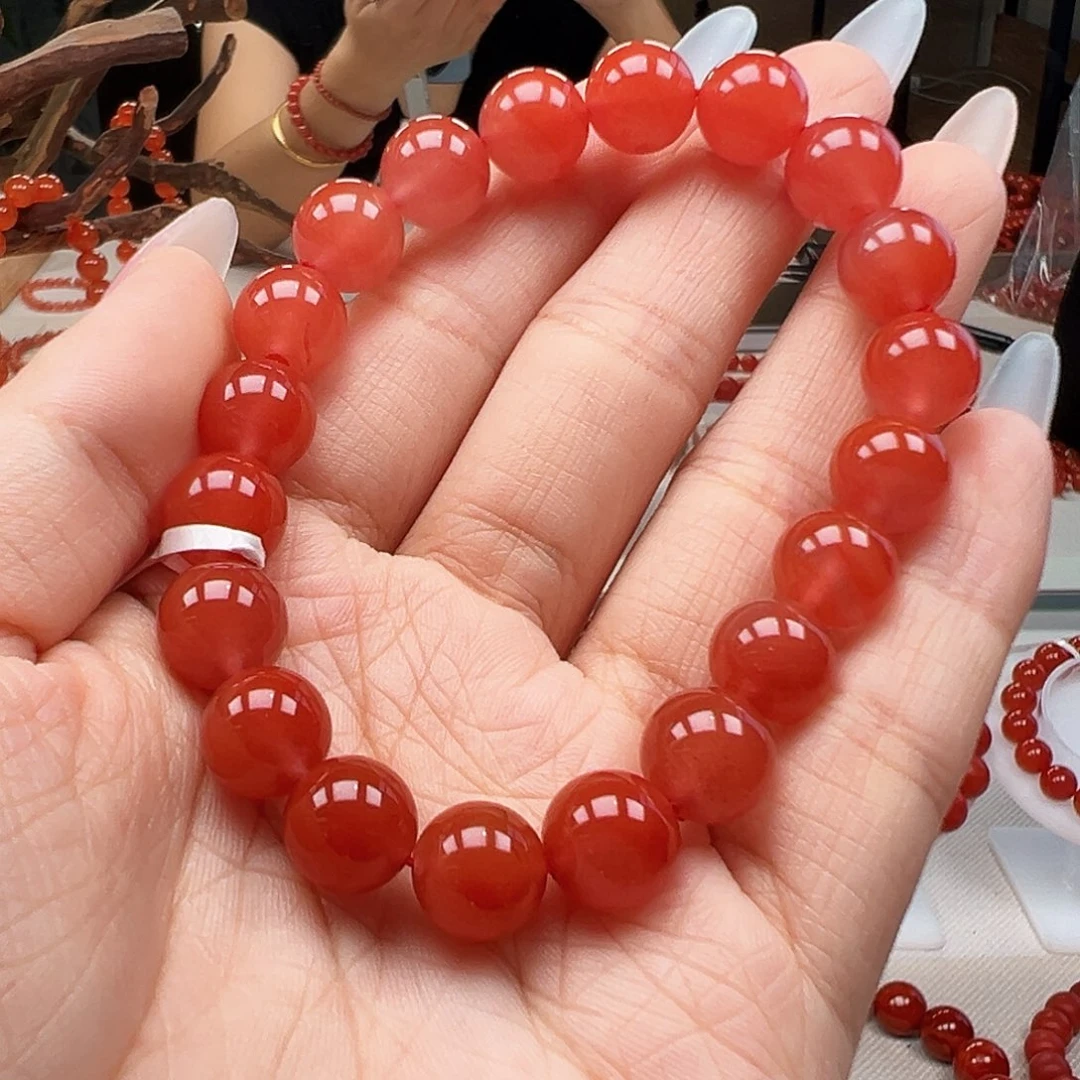 南红玛瑙未镶嵌手链10mm