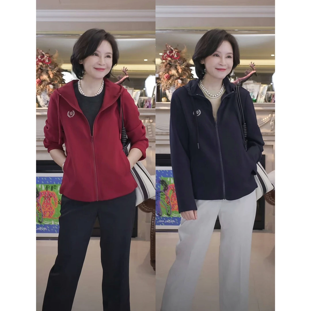 我是摩羯 曾少年长袖  四面弹空气层棉万针麦穗绣花连帽卫衣外套