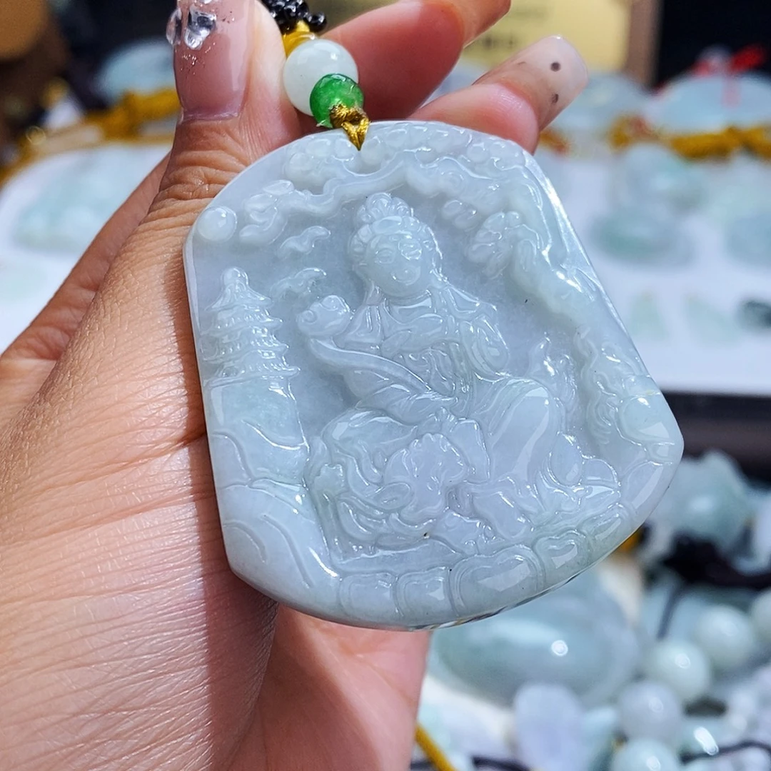 翡翠未镶嵌毛衣链9097