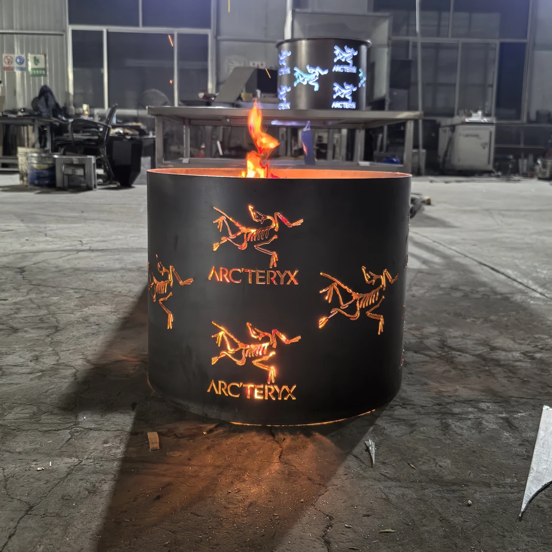 户外圆形露营野营篝火火炉家用折叠庭院取暖炭火烧烤炉围炉野炊