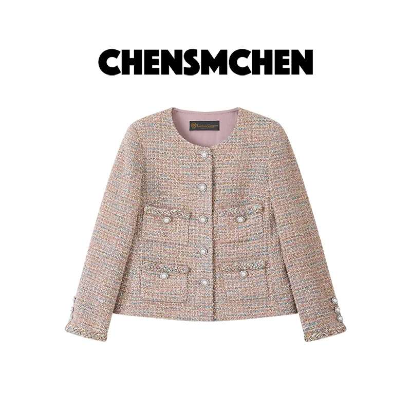 CHENSMCHEN 进口经典粗花呢小香风外套女精致优雅上衣CSD7469WY