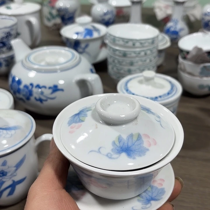 陶菜**深桃花贷网贷网贷网危霞盖碗盖碗微瑕