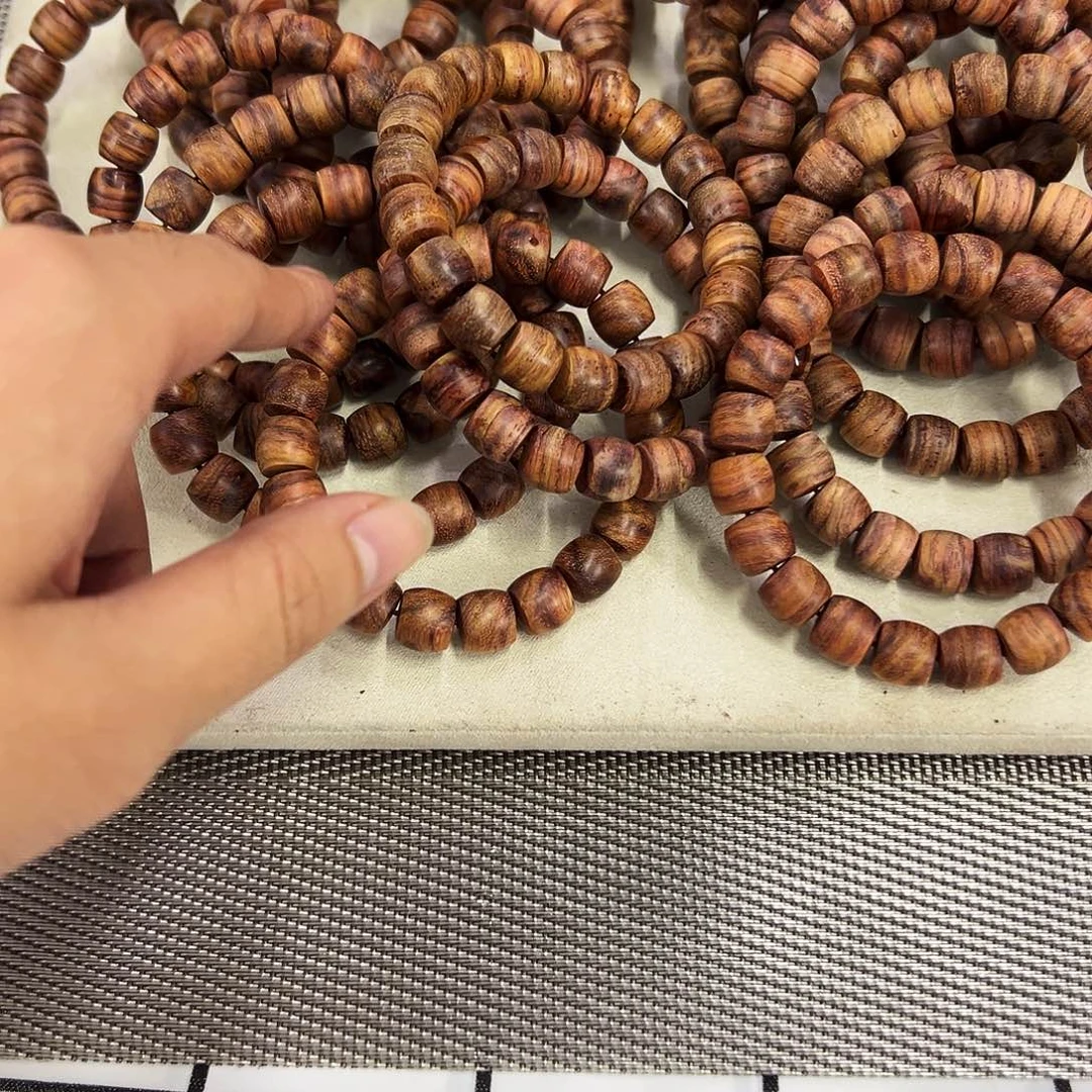黄花梨/降香黄檀手串/手链11mm桶珠直切无胶无腊