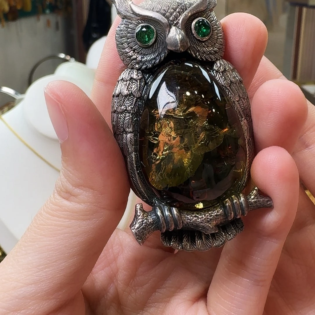 琥珀未镶嵌颈饰吊坠